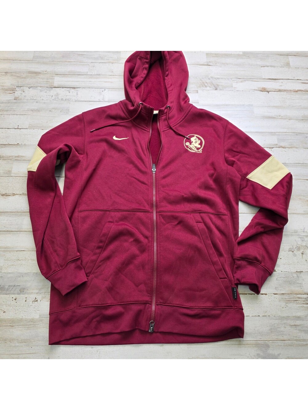 Nike Florida State Seminoles MED Dri-FIT Full Zip Hoodie FSU Logo Sweatshirt
